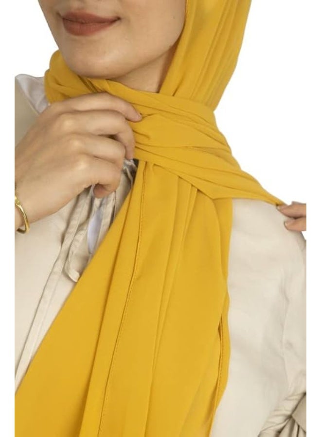 Solid Chiffon Hijab Scarf 160×50 cm, Soft and Lightweight Fabric for Comfortable Daily Wear, Simple Design Suitable for Different Outfits - Image 2